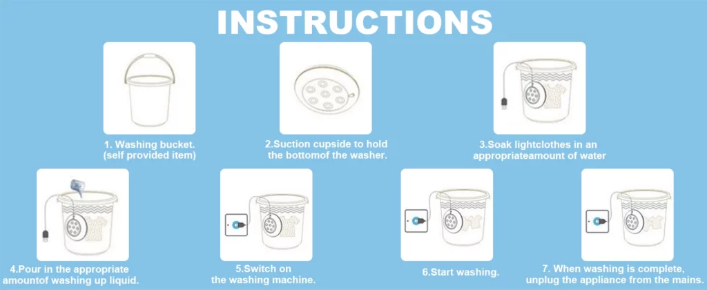 mini portable washing machine intructions